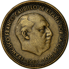 Monnaie, Espagne, Caudillo and regent, 2-1/2 Pesetas, 1953, TTB