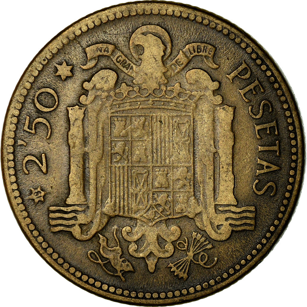 Monnaie, Espagne, Caudillo and regent, 2-1/2 Pesetas, 1953, TTB