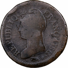 France, Décime, Dupré, AN 8, Metz, Obverse of the 5 Centimes, Copper, VF(20-25)
