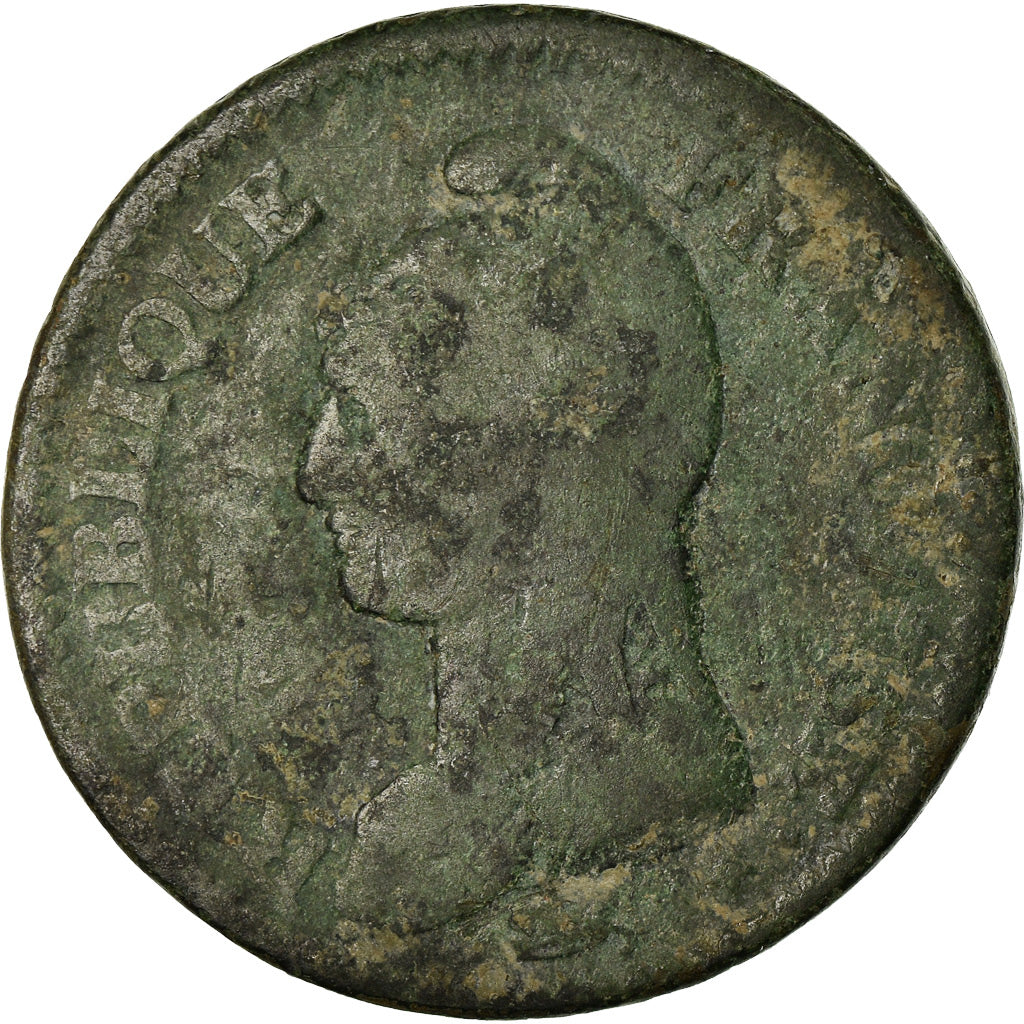 Moneda, Francia, Dupré, Decime, AN 8, Metz, BC+, Bronce, KM:644.2