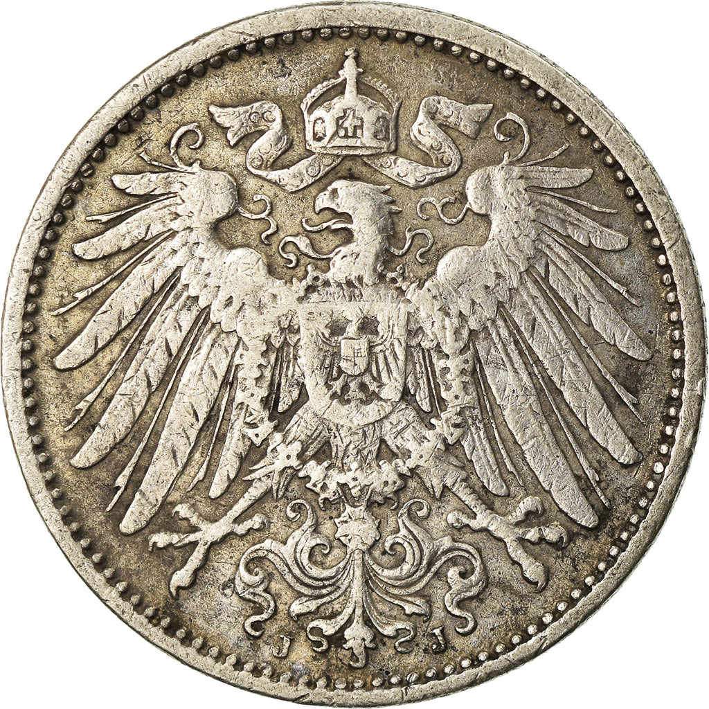 Moneta, NIEMCY - IMPERIUM, Wilhelm II, Mark, 1907, Hambourg, VF(30-35), Srebro