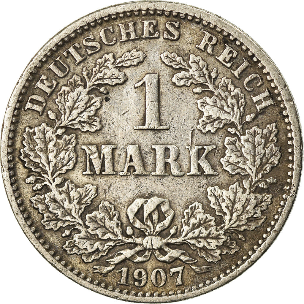 Moneta, NIEMCY - IMPERIUM, Wilhelm II, Mark, 1907, Hambourg, VF(30-35), Srebro