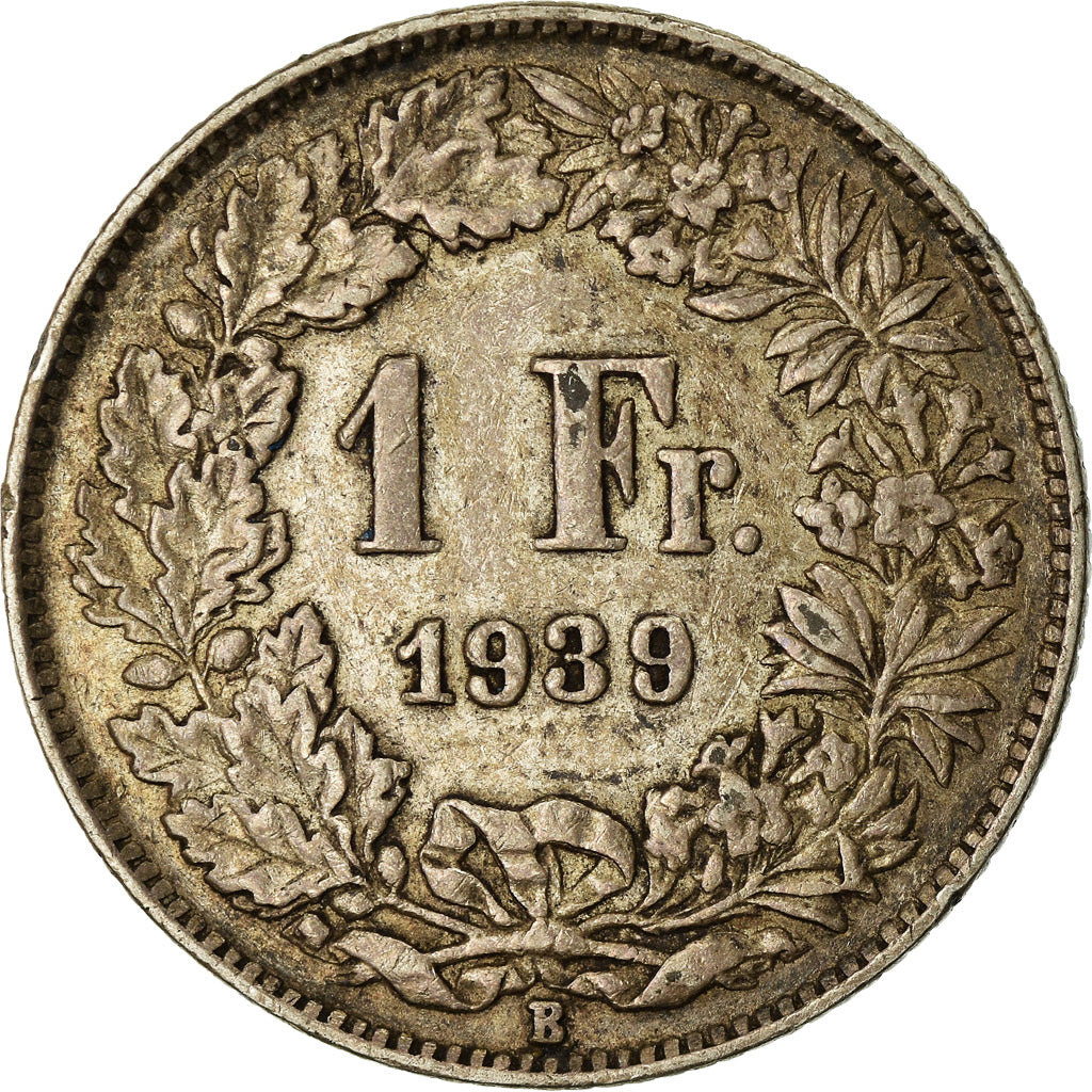 Coin, Switzerland, Franc, 1939, Bern, EF(40-45), Silver, KM:24