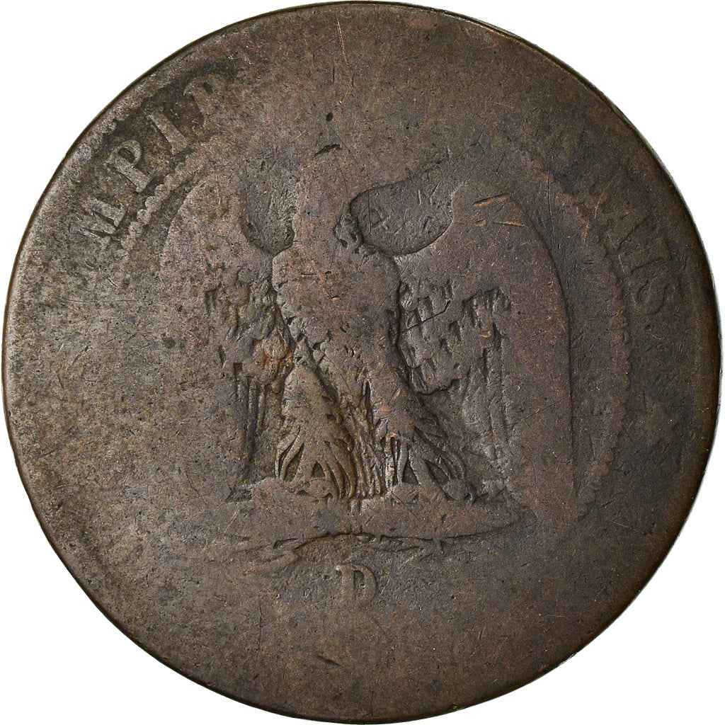 Moneda, Francia, Napoleon III, Napoléon III, 10 Centimes, 1855, Lyon, BC
