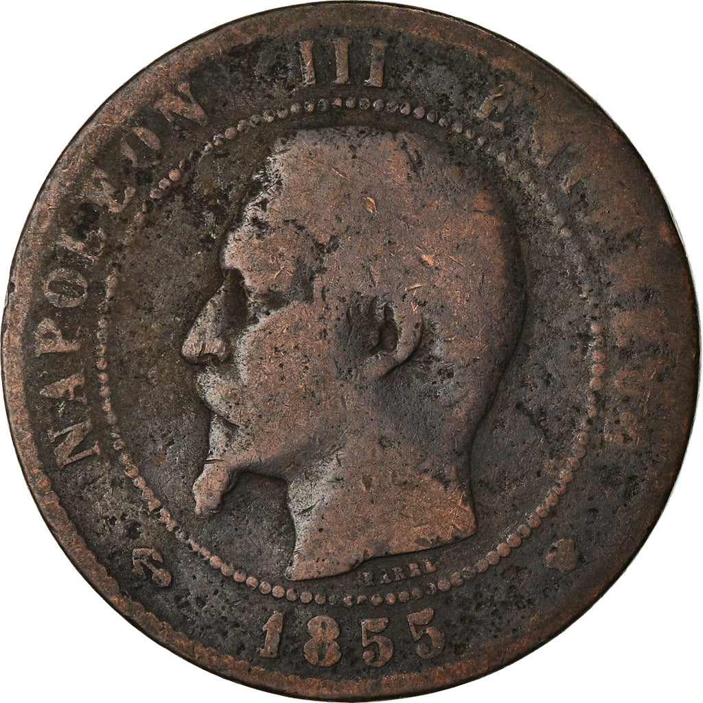 Moneta, Francja, Napoleon III, Napoléon III, 10 Centimes, 1855, Marseille