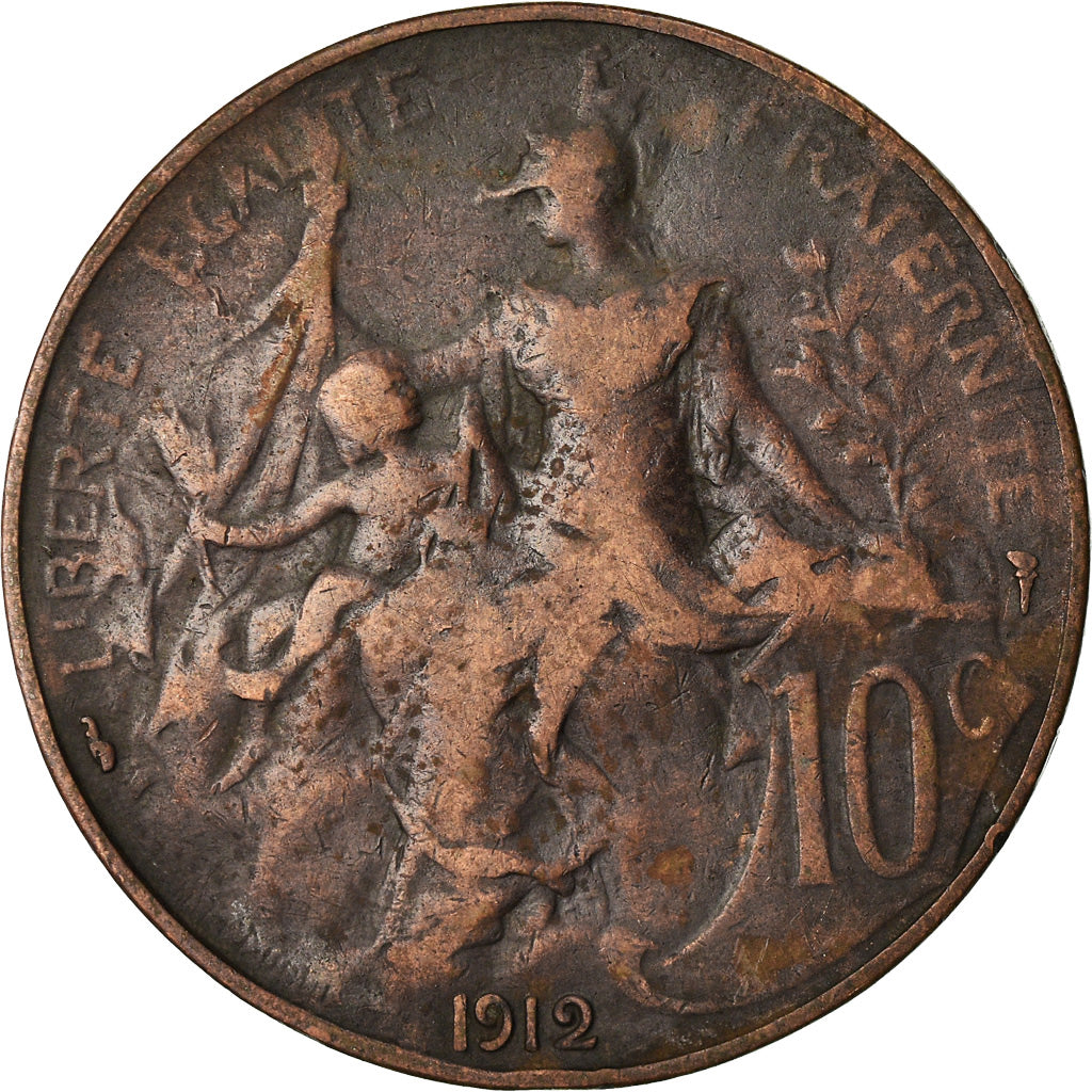 Munten, Frankrijk, Dupuis, 10 Centimes, 1912, Paris, FR+, Bronze, KM:843