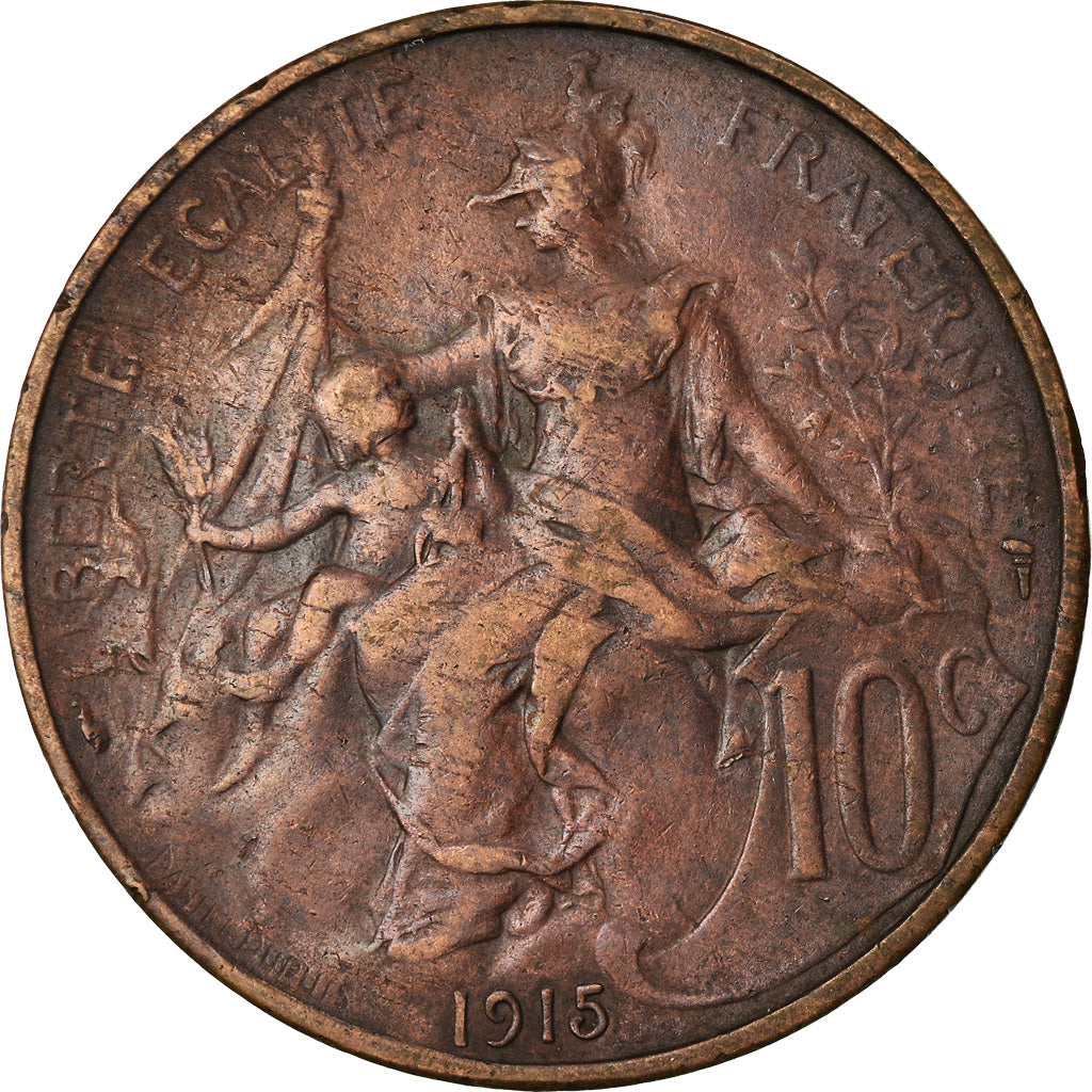 Monnaie, France, Dupuis, 10 Centimes, 1915, Paris, TB+, Bronze, Gadoury:277