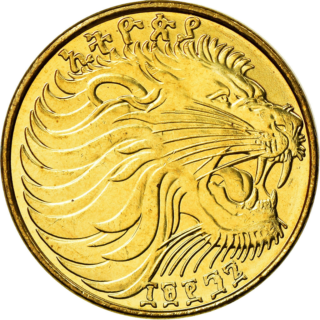 Coin, Ethiopia, 5 Cents, 2004, MS(63), Brass plated steel, KM:44.3