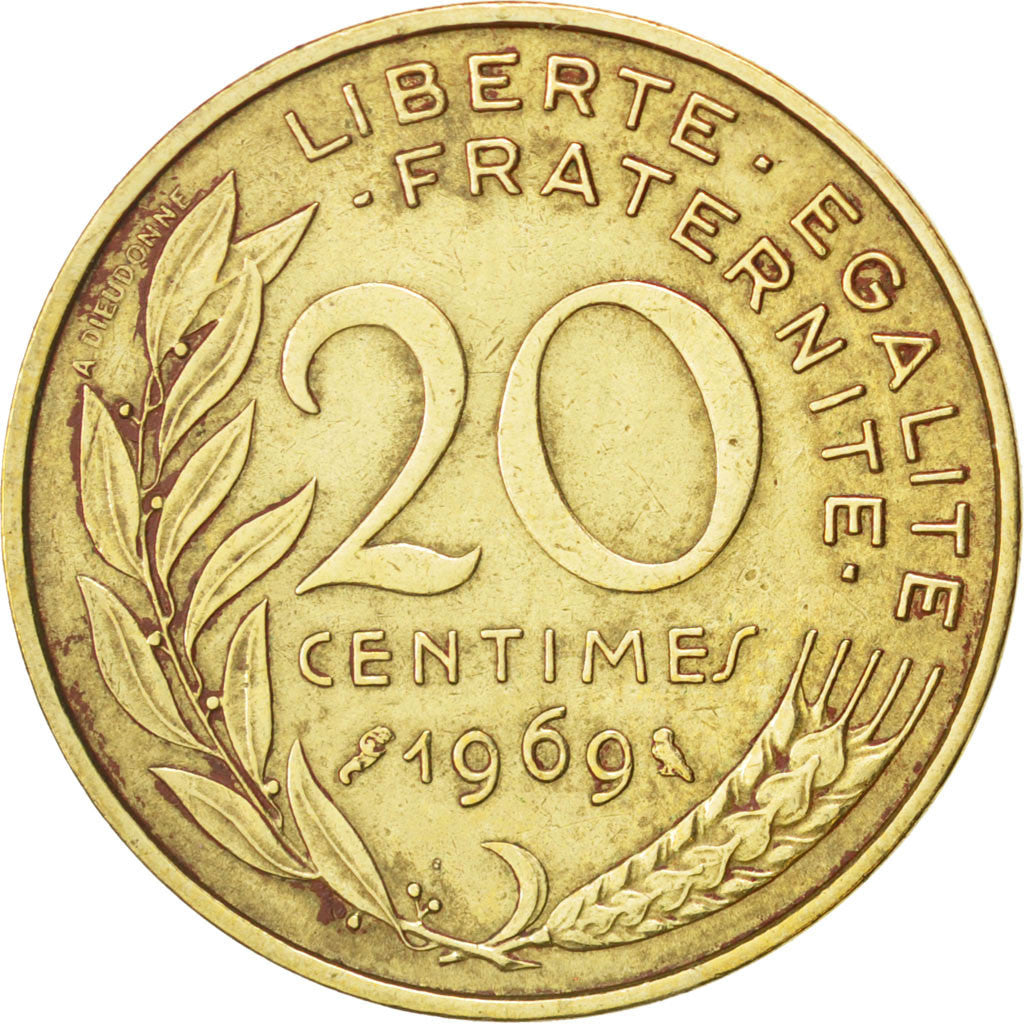 Monnaie, France, Marianne, 20 Centimes, 1969, TTB, Aluminum-Bronze, KM:930