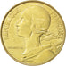 Moneta, Francja, Marianne, 20 Centimes, 1977, MS(63), Aluminium-Brąz, KM:930