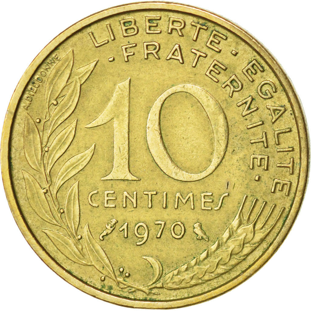 Coin, France, Marianne, 10 Centimes, 1970, EF(40-45), Aluminum-Bronze, KM:929