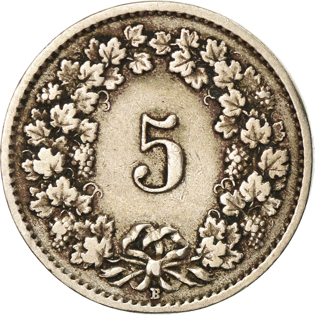 Moneta, Svizzera, 5 Rappen, 1920, Bern, MB+, Rame-nichel, KM:26
