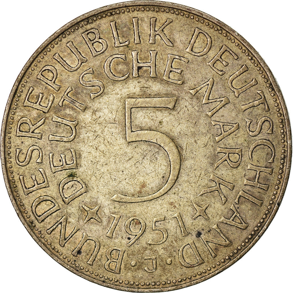 Münze, Bundesrepublik Deutschland, 5 Mark, 1951, Hamburg, SS, Silber, KM:112.1