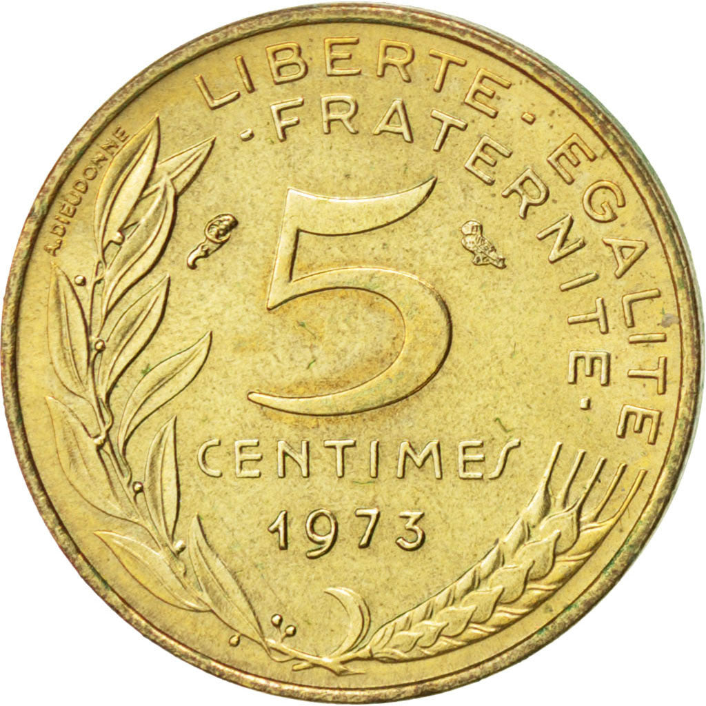 Coin, France, Marianne, 5 Centimes, 1973, MS(60-62), Aluminum-Bronze, KM:933