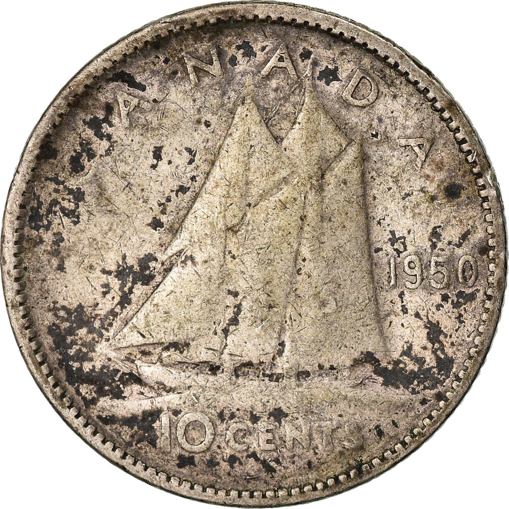 Monnaie, Canada, George VI, 10 Cents, 1950, Royal Canadian Mint, Ottawa, TB