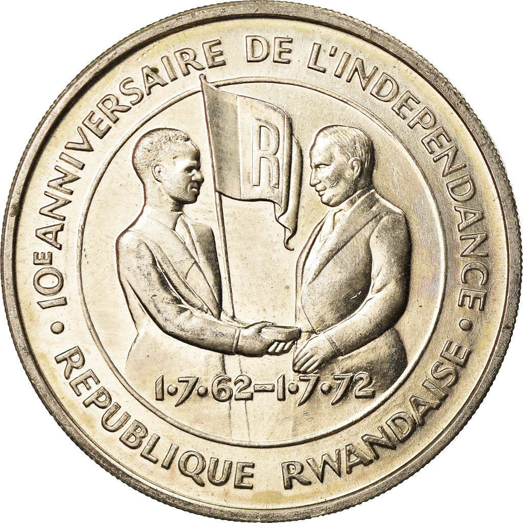 Coin, Rwanda, 200 Francs, 1972, AU(55-58), Silver, KM:11