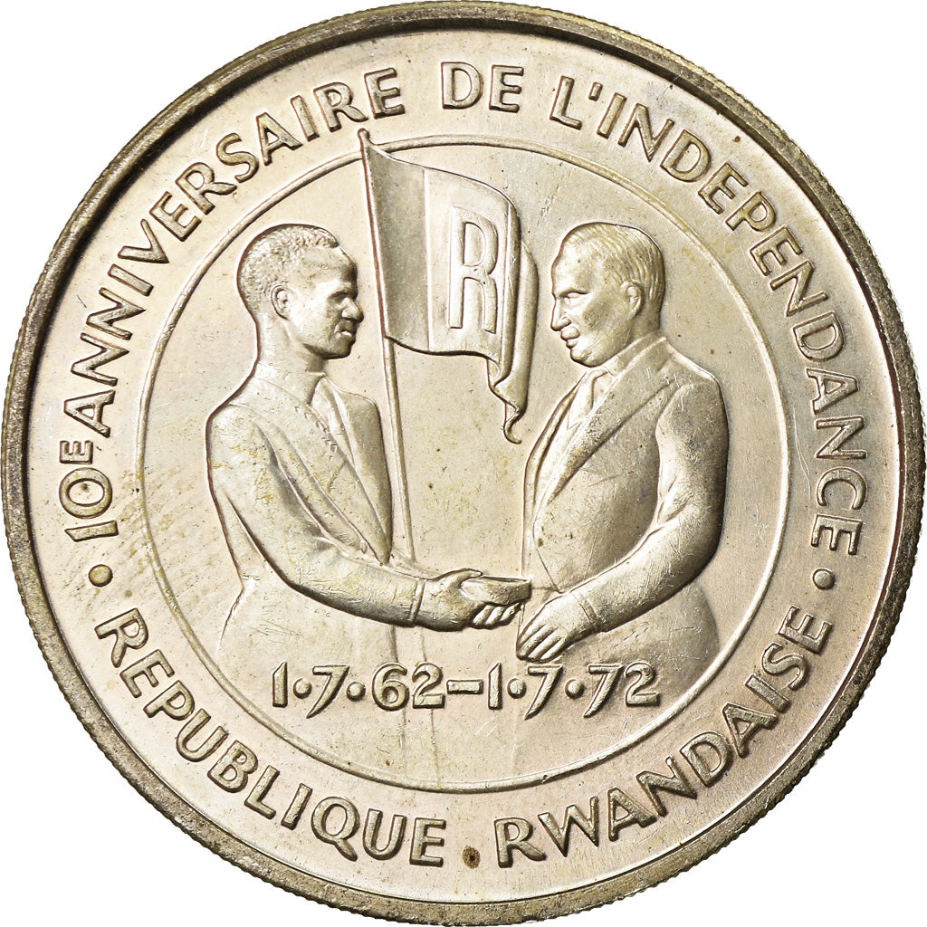Münze, Ruanda, 200 Francs, 1972, UNZ, Silber, KM:11