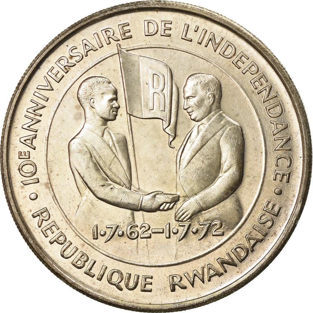 Münze, Ruanda, 200 Francs, 1972, UNZ, Silber, KM:11