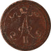 Monnaie, Finlande, Alexander II, 10 Pennia, 1865, B+, Cuivre, KM:5.1