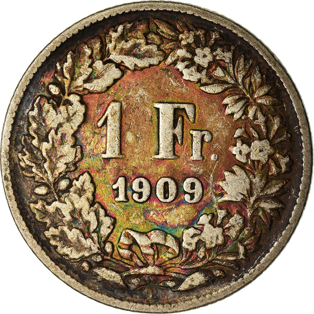 Coin, Switzerland, Franc, 1909, Bern, VF(30-35), Silver, KM:24