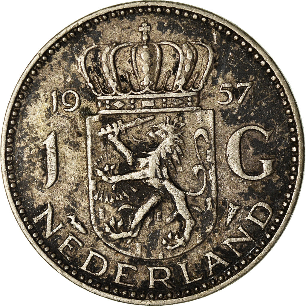 Moneta, Paesi Bassi, Juliana, Gulden, 1957, BB, Argento, KM:184