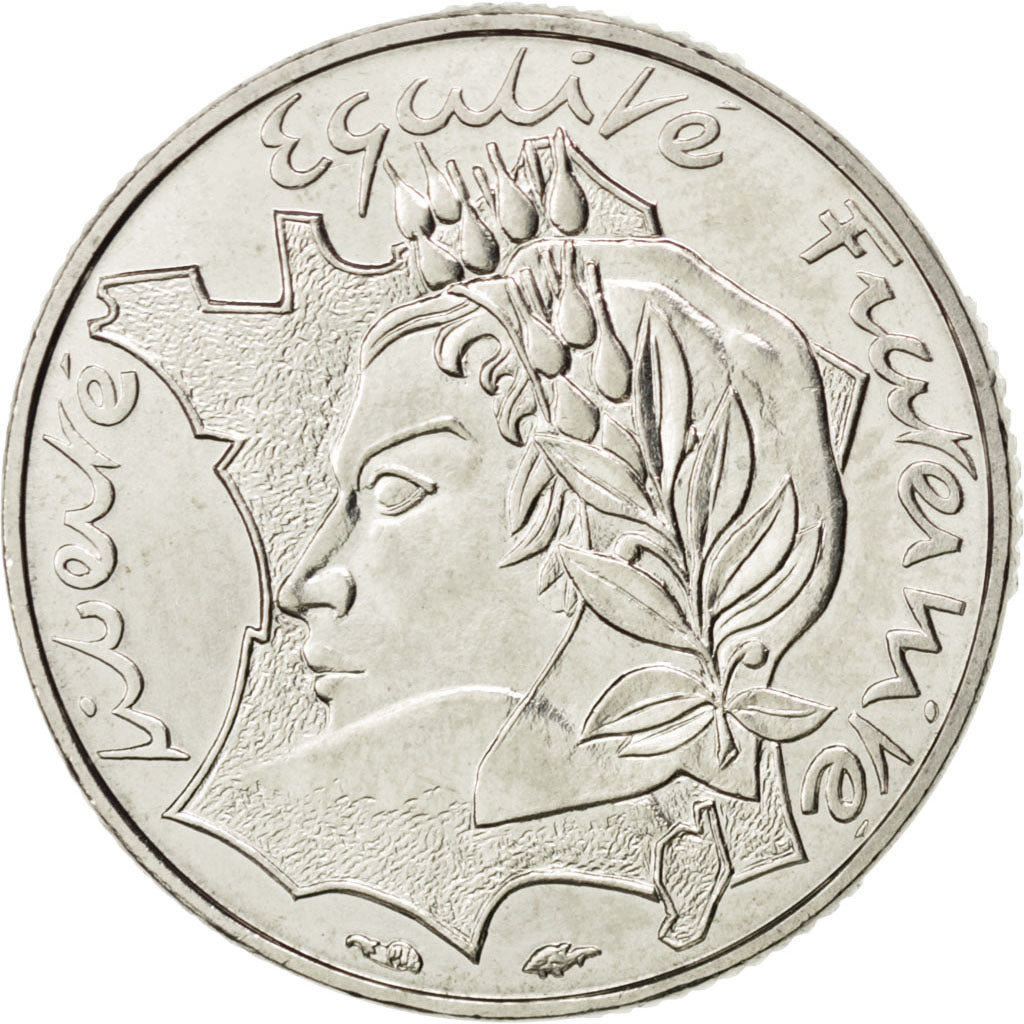 Coin, France, Jimenez, 10 Francs, 1986, MS(63), Nickel, KM:959, Gadoury:824
