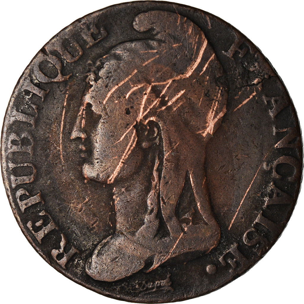 Coin, France, Dupré, 5 Centimes, AN 4, Paris, VF(20-25), Bronze, KM:635.1