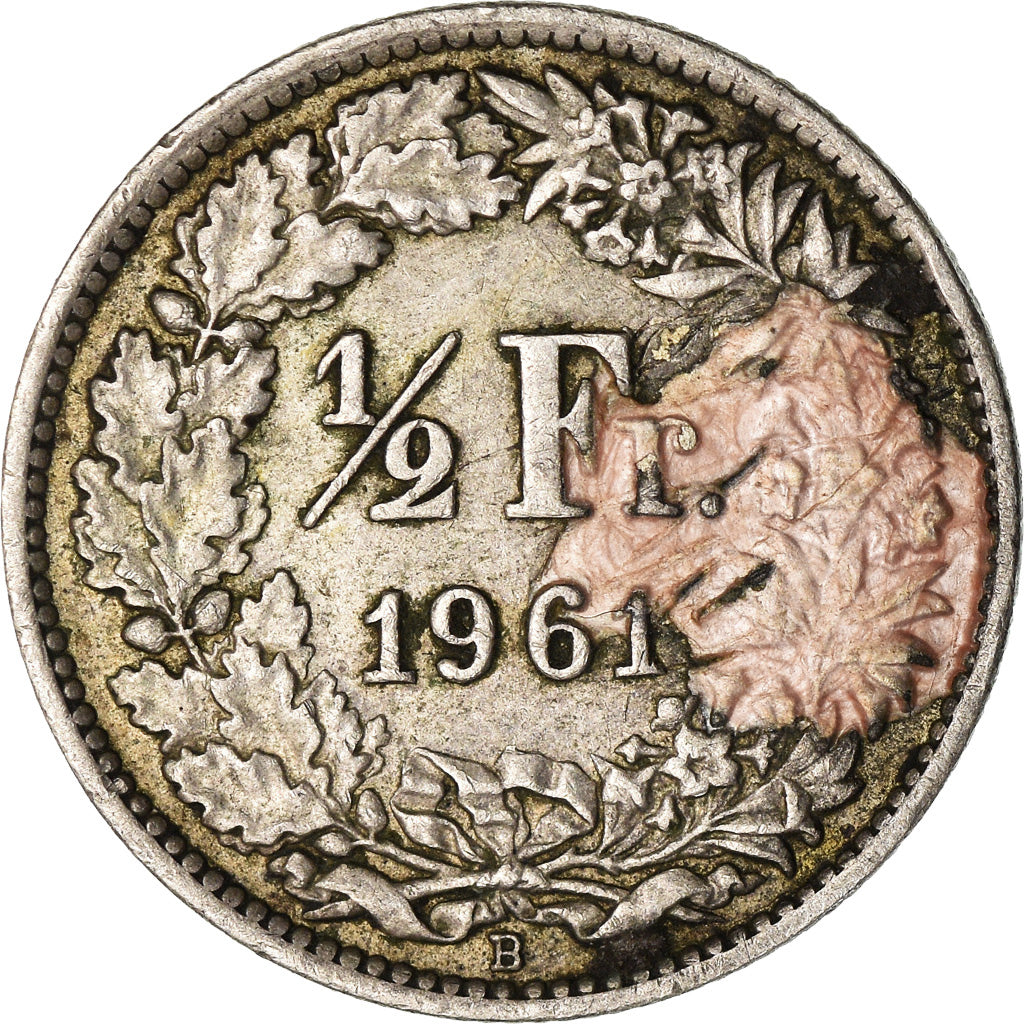 Coin, Switzerland, 1/2 Franc, 1961, Bern, EF(40-45), Silver, KM:23
