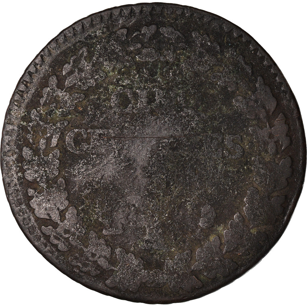 Moneta, Francja, Dupré, 5 Centimes, AN 7, Paris, VF(20-25), Bronze, KM:640.1