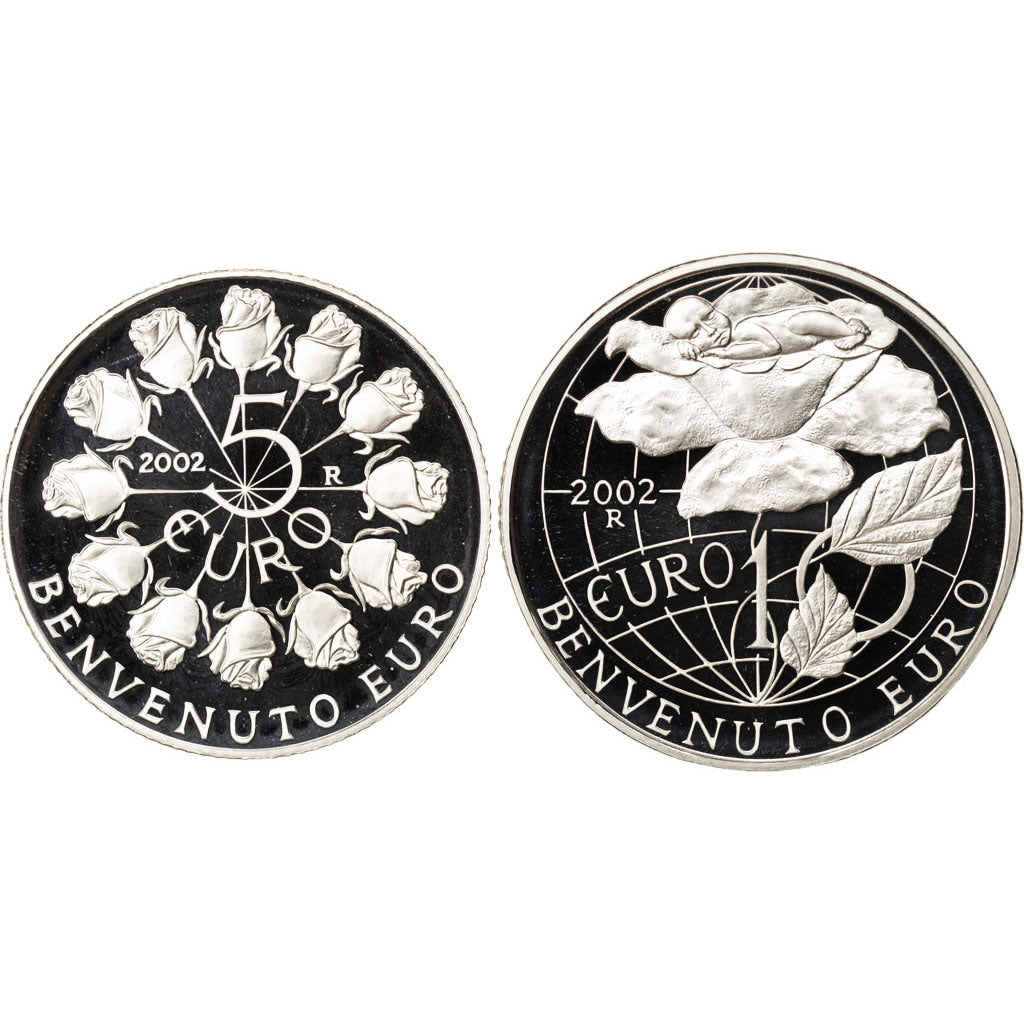 San Marino, 5€ + 10€, Proof, 2002, Rome, Silver, MS(65-70)