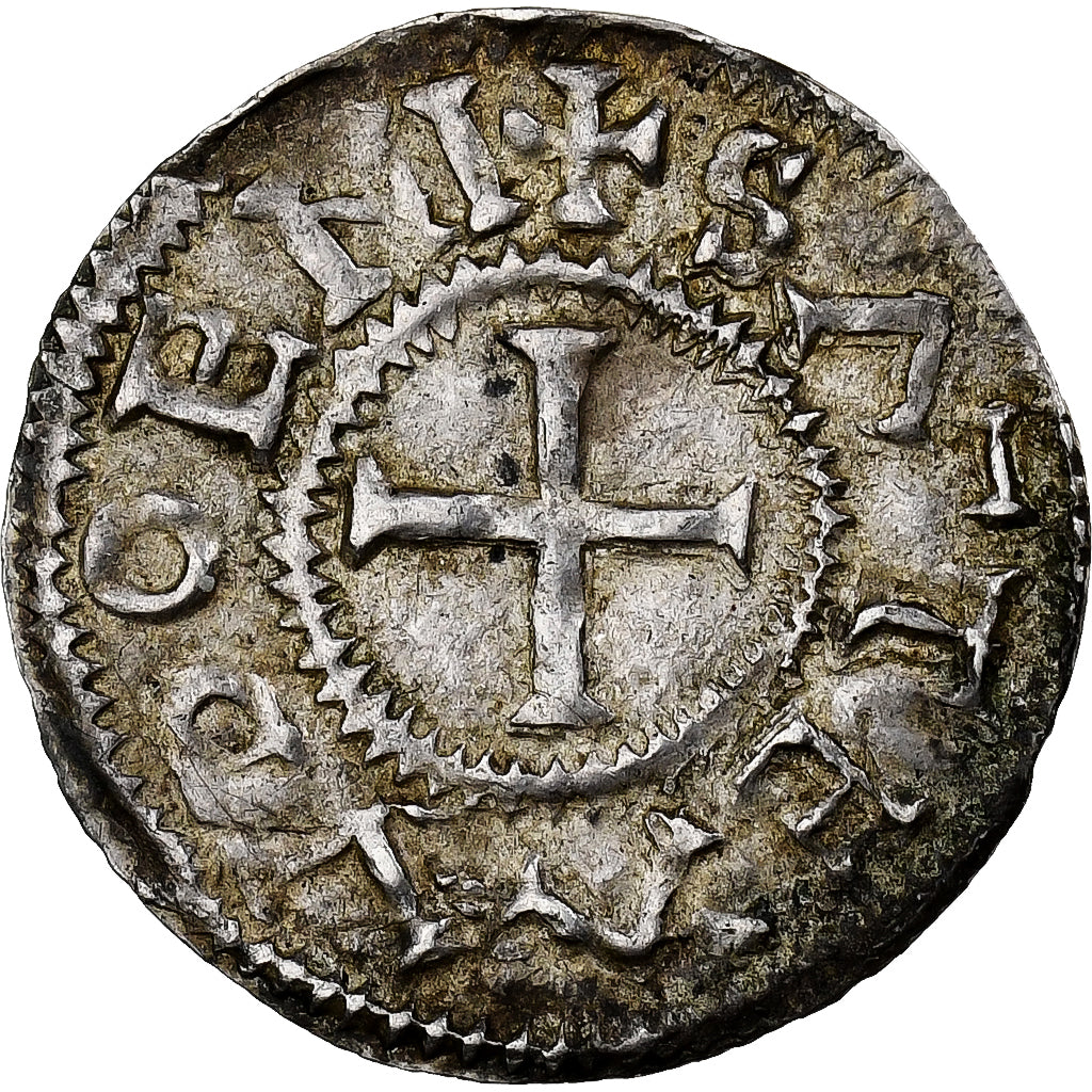 Abbey of Saint-Ouen in Rouen, Denarius, mid-late 10th Century, Silver, AU(50-53)