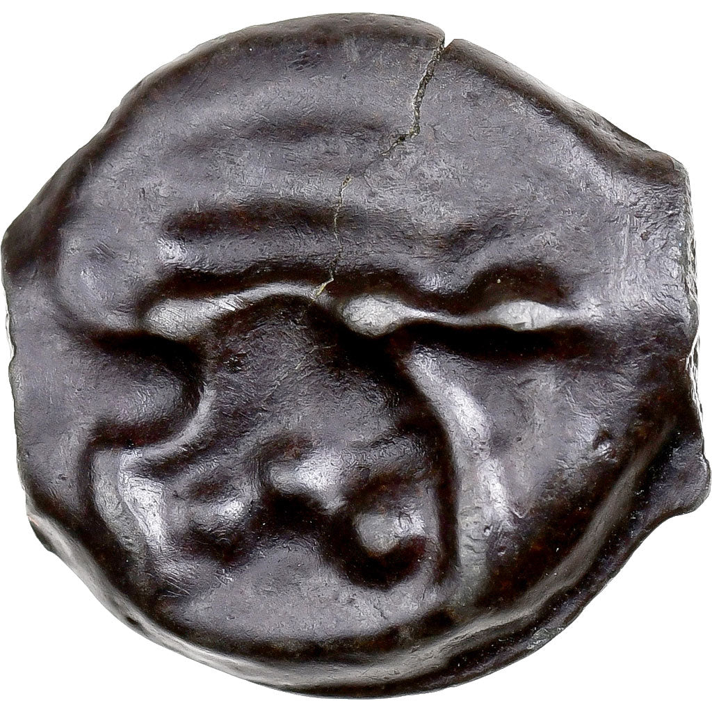 Senones, potin à la tête d’indien, 1st century BC, Potin, AU(50-53)