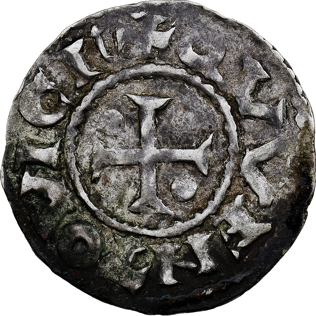 West Francia, Charles II the Bald, Denier, 864-922, Quentovic, Silver