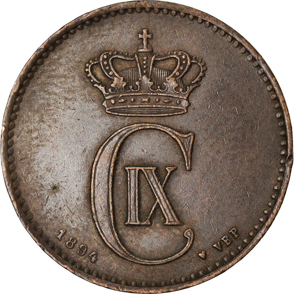 Monnaie, Danemark, Christian IX, 2 Öre, 1894, Copenhagen, TTB, Bronze, KM:793.2