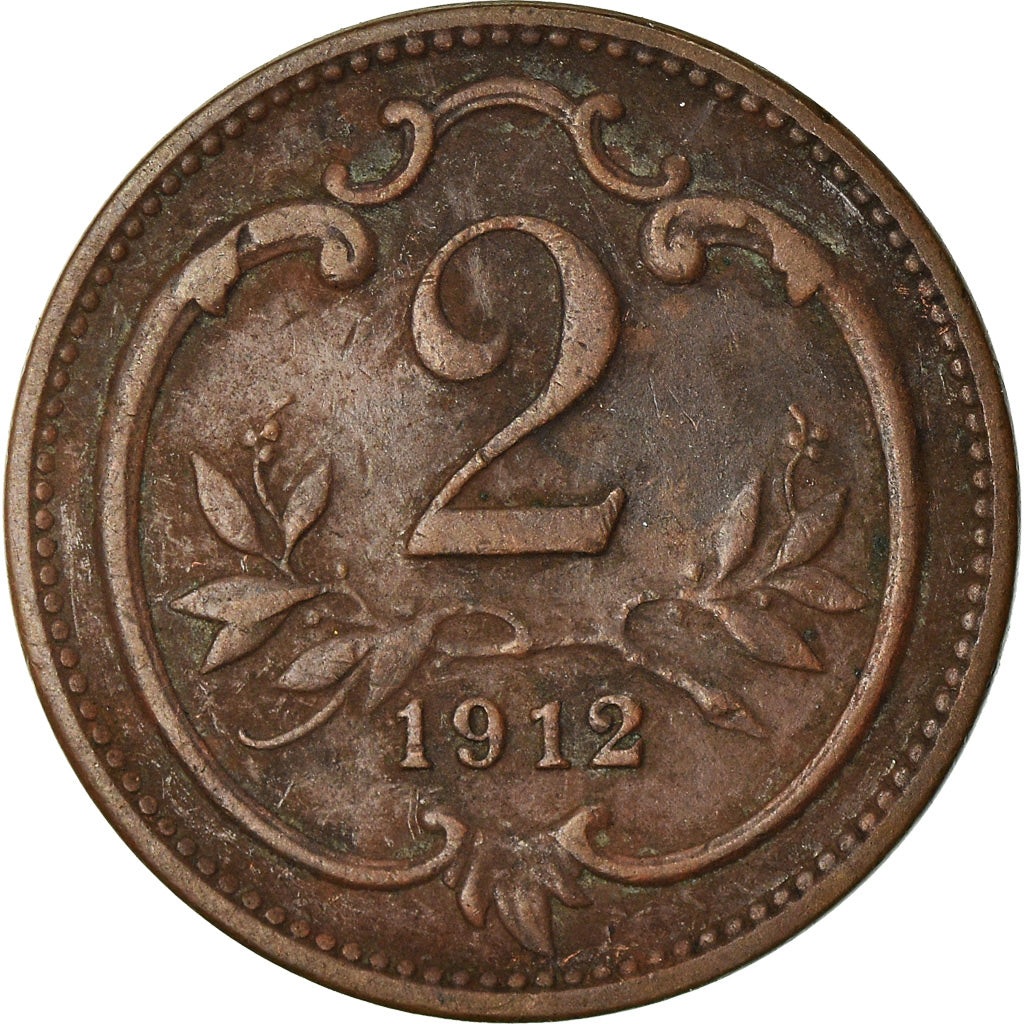 Moneta, Austria, Franz Joseph I, 2 Heller, 1912, EF(40-45), Bronze, KM:2801