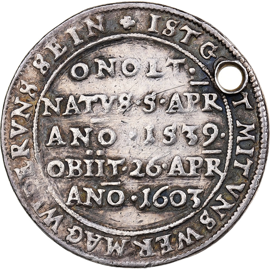Niemcy, Georg Friedrich I, 1/8 Thaler, 1603, Nuremberg, Srebro, VF(30-35), KM:5
