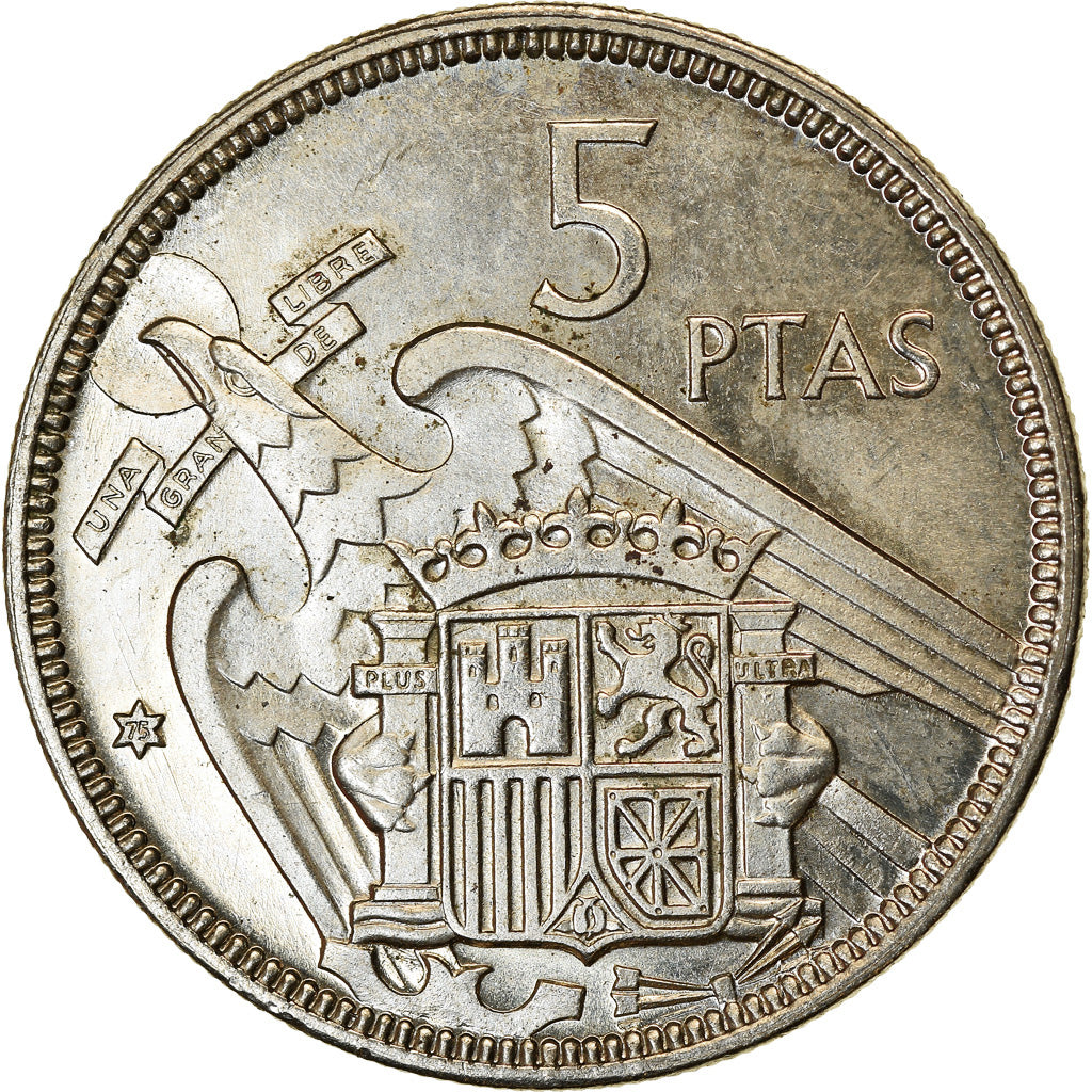 Münze, Spanien, Caudillo and regent, 5 Pesetas, 1957, VZ+, Copper-nickel