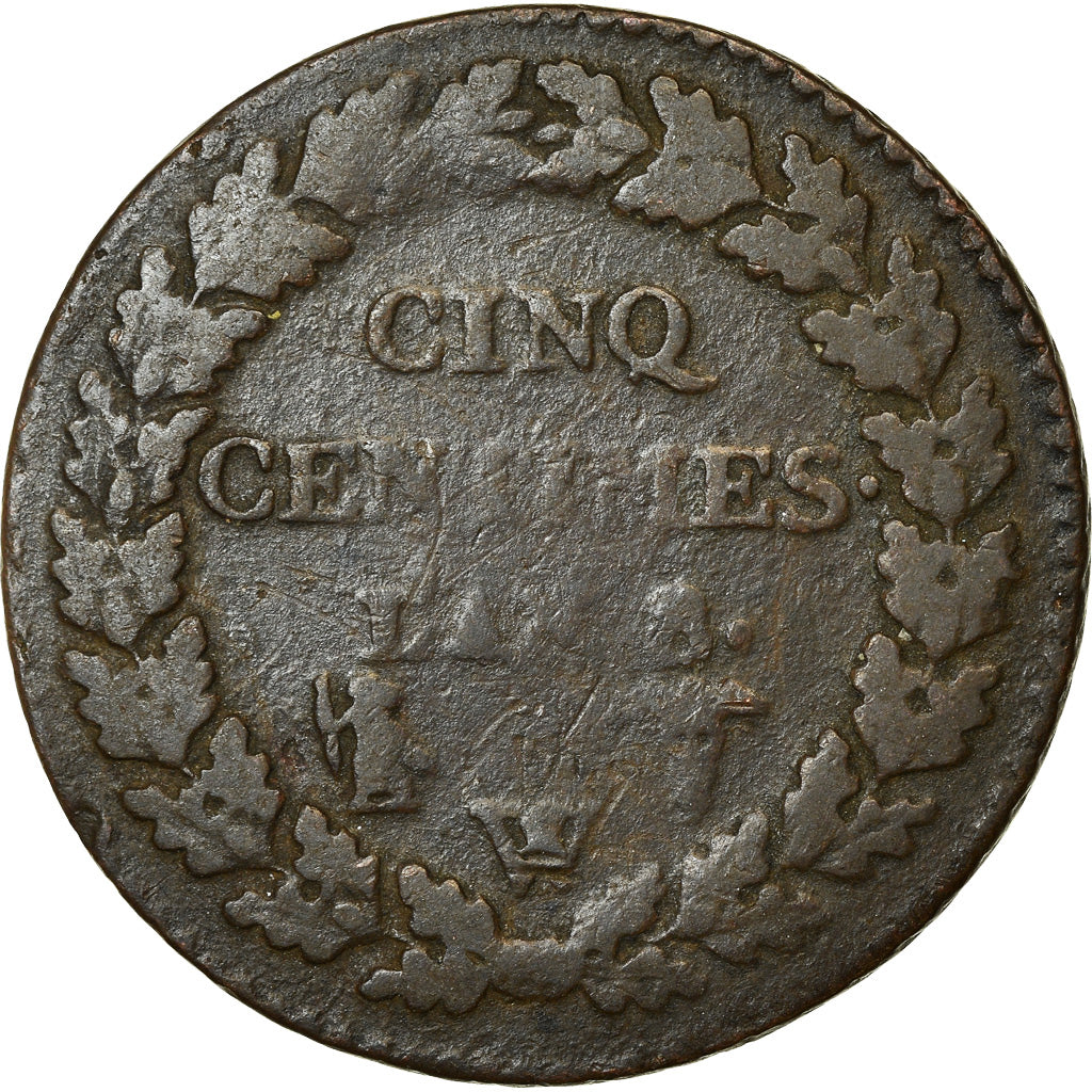 Moneda, Francia, Dupré, 5 Centimes, AN 8, Lille, BC+, Bronce, KM:640.11