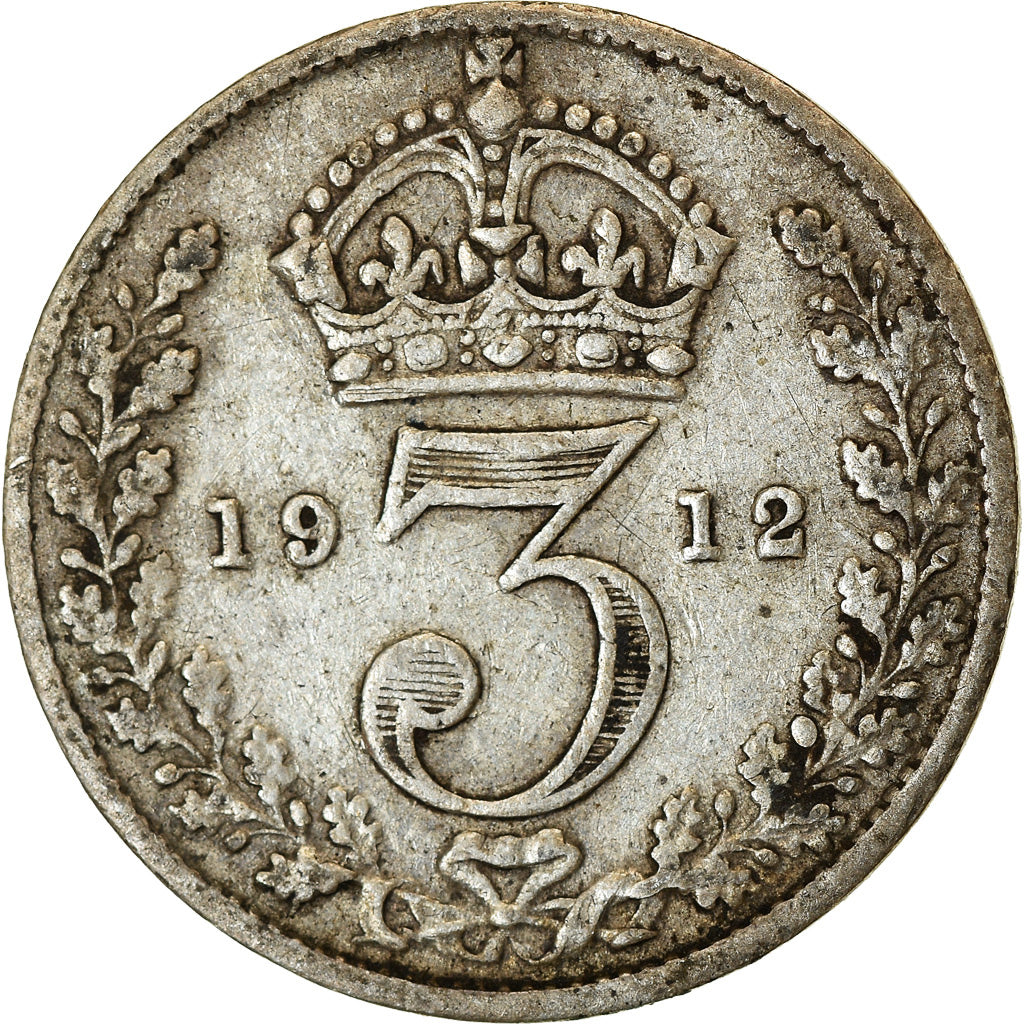 Coin, Great Britain, George V, 3 Pence, 1912, EF(40-45), Silver, KM:813
