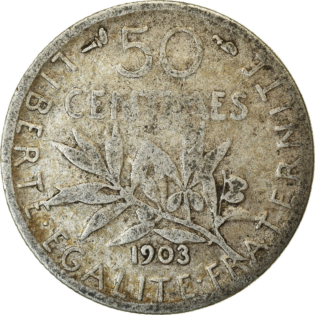 Münze, Frankreich, Semeuse, 50 Centimes, 1903, Paris, S, Silber, KM:854
