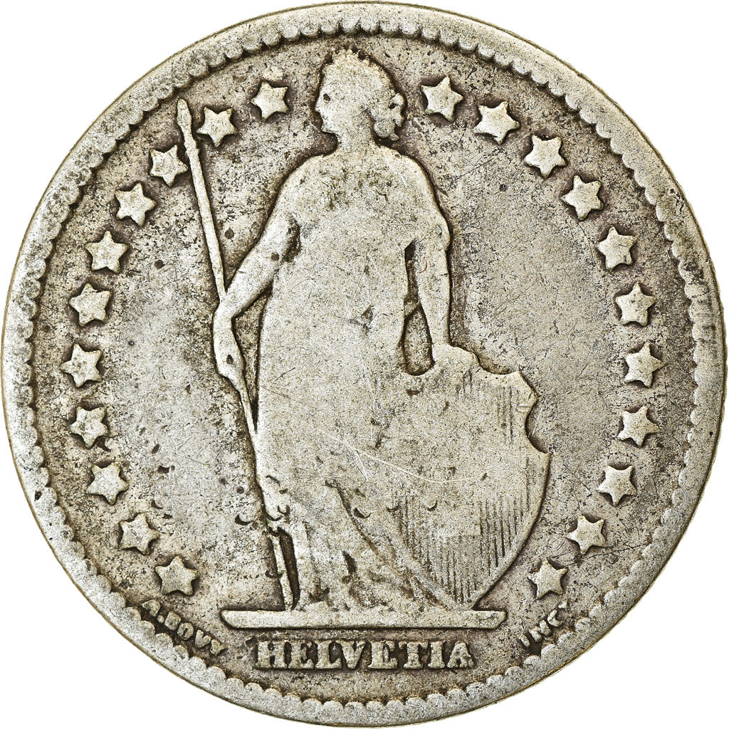 Coin, Switzerland, Franc, 1876, Bern, VF(20-25), Silver, KM:24