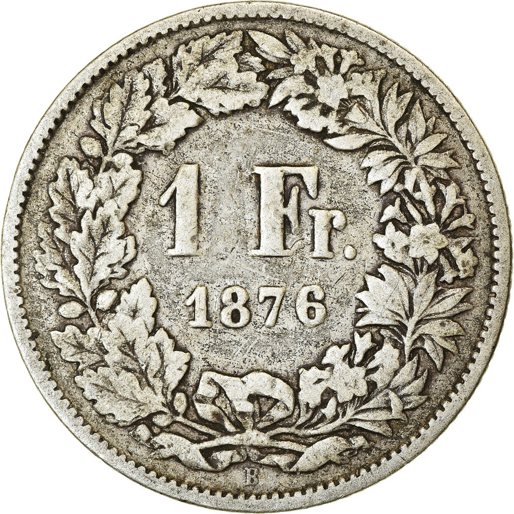 Coin, Switzerland, Franc, 1876, Bern, VF(20-25), Silver, KM:24