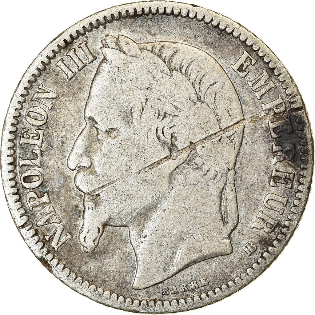 Monnaie, France, Napoleon III, Napoléon III, Franc, 1866, Strasbourg, B+