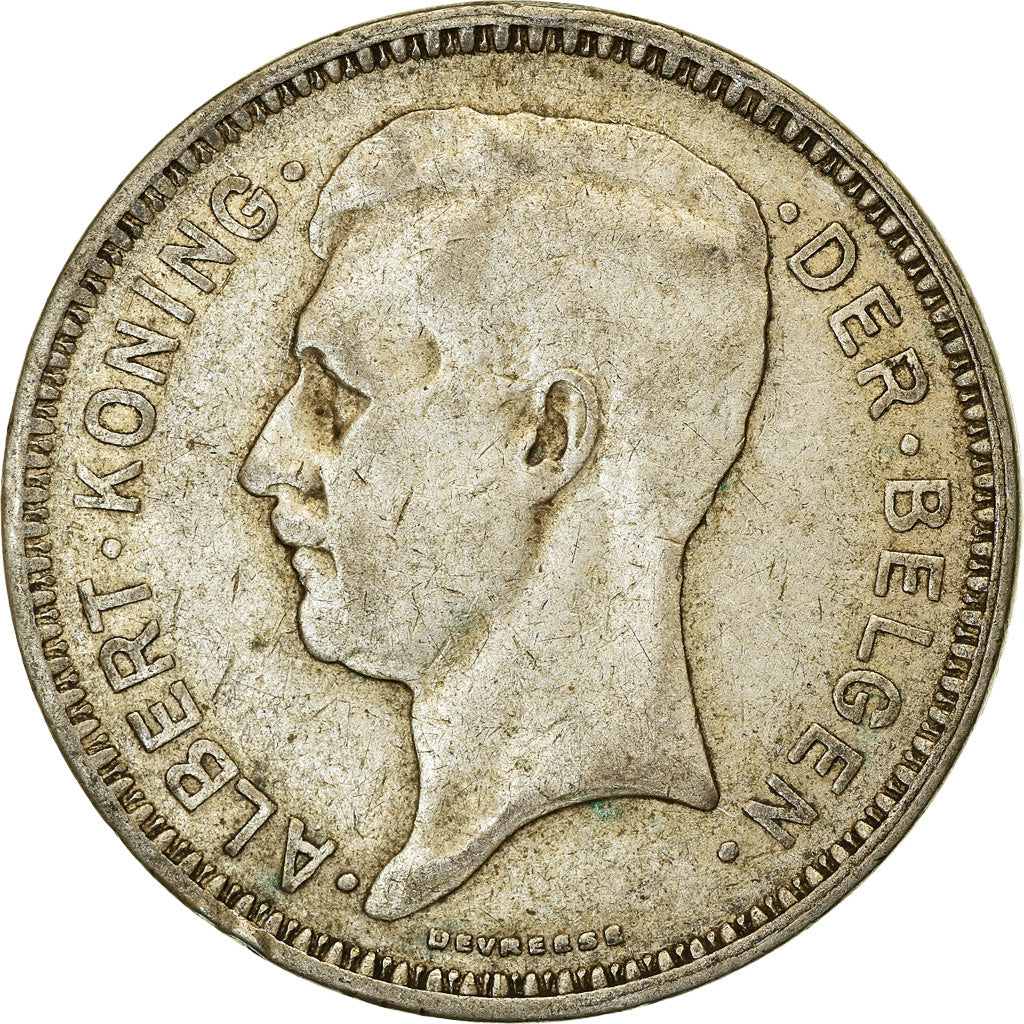 Münze, Belgien, Albert I, 20 Francs, 20 Frank, 1934, SS, Silber, KM:104.1
