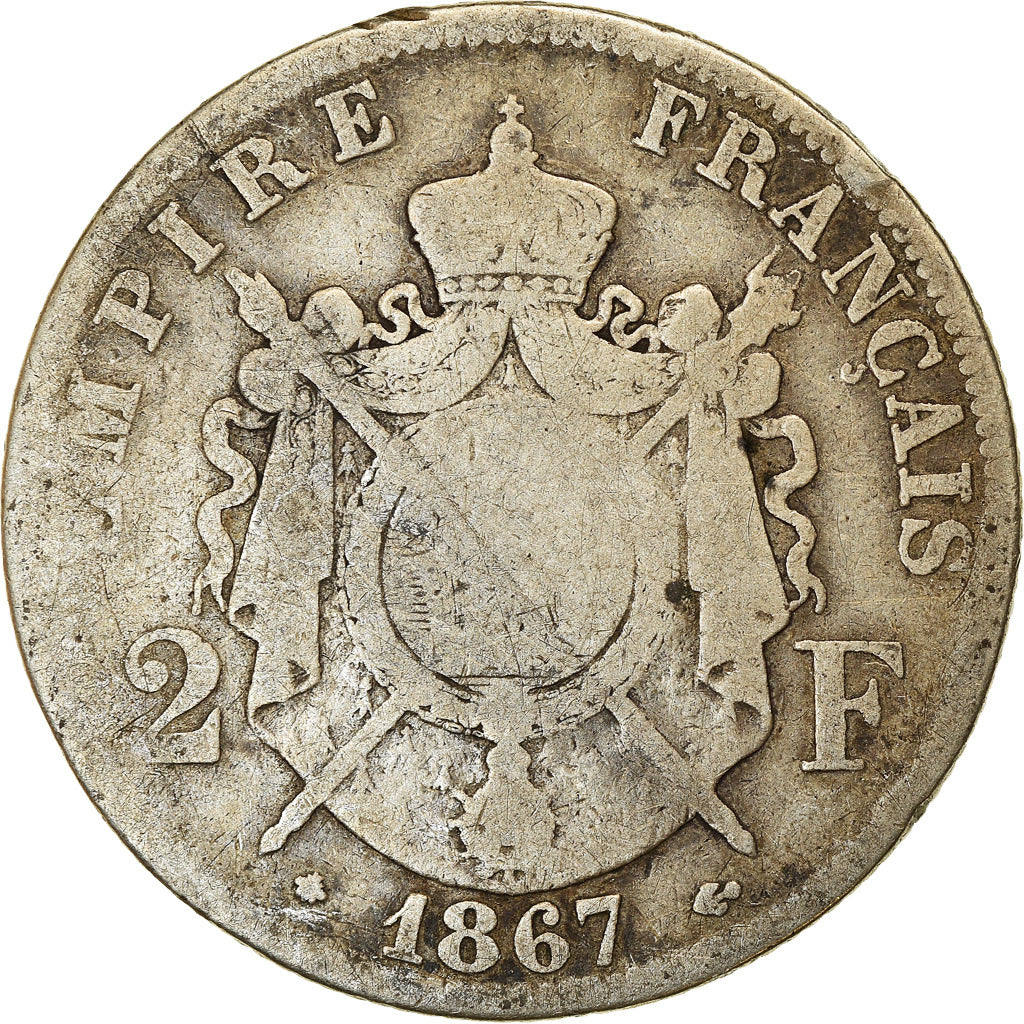 Munten, Frankrijk, Napoleon III, Napoléon III, 2 Francs, 1867, Paris, FR
