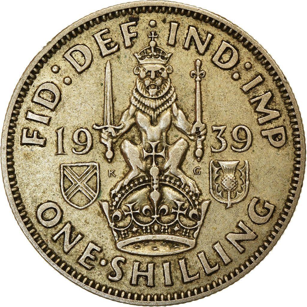 Coin, Great Britain, George VI, Shilling, 1939, EF(40-45), Silver, KM:854