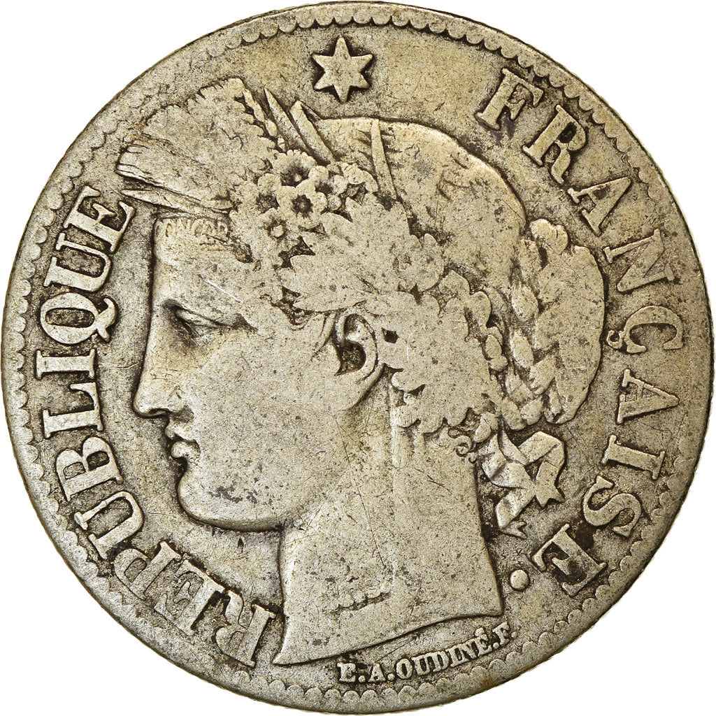 Monnaie, France, Cérès, 2 Francs, 1871, Paris, TB, Argent, Gadoury:530