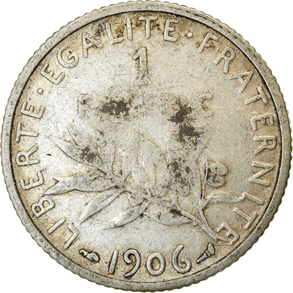 Munten, Frankrijk, Semeuse, Franc, 1906, Paris, FR, Zilver, KM:844.1