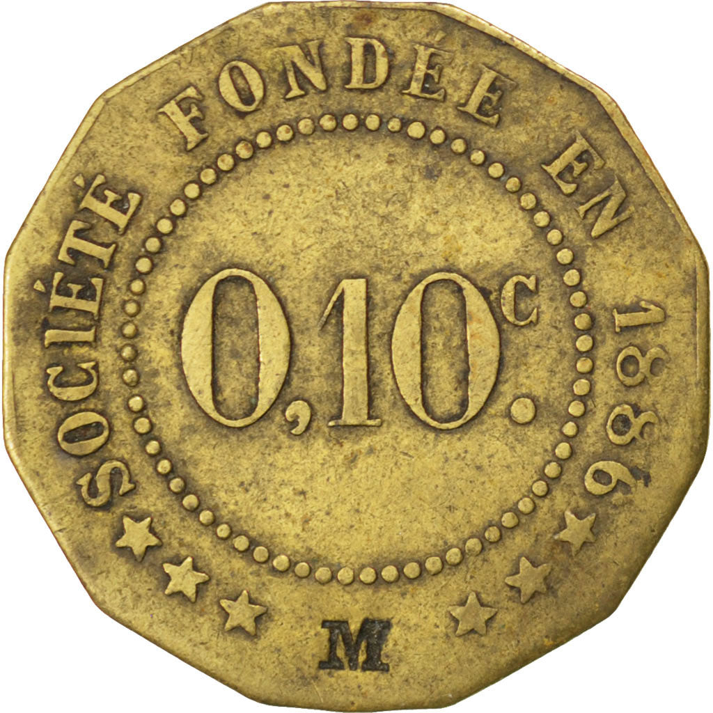Münze, Frankreich, 10 Centimes, SS, Messing, Elie:25.2var