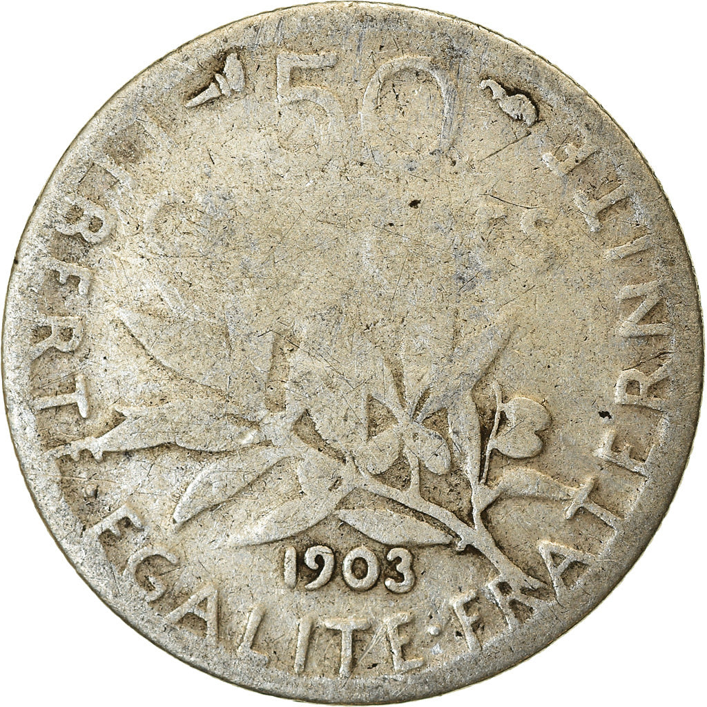 Münze, Frankreich, Semeuse, 50 Centimes, 1903, Paris, SGE+, Silber, KM:854